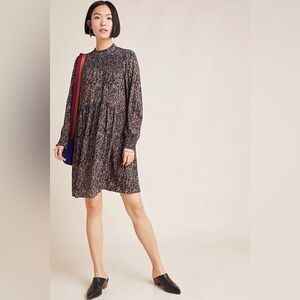 Anthropologie Floral Long Sleeve Dress